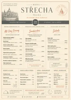 In-Room Tray Service menu template preview
