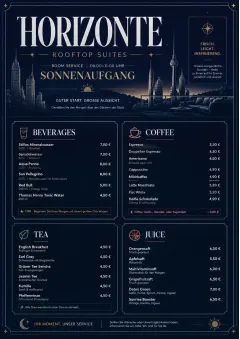 Rooftop Skyline menu template preview