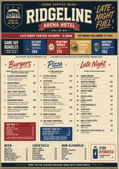 Sports Arena Energy menu template preview