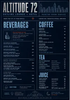 Rooftop Skyline menu template preview