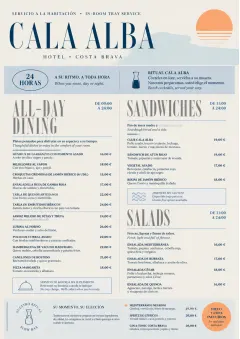 In-Room Tray Service menu template preview