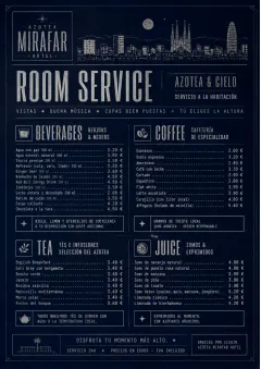 Rooftop Skyline menu template preview
