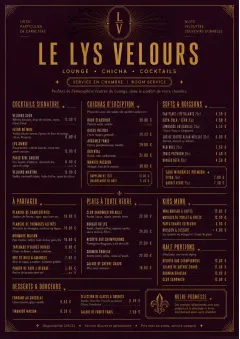 Lounge Velvet menu template preview