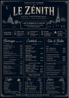 Rooftop Skyline menu template preview