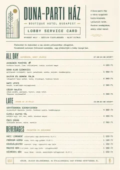 Lobby Service Card menu template preview