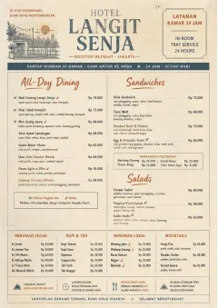In-Room Tray Service menu template preview