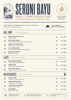 Lobby Service Card menu template preview
