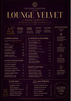 Lounge Velvet menu template preview