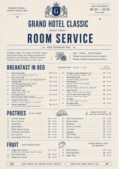 Grand Hotel Classic menu template preview