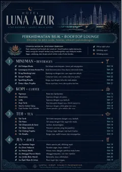 Rooftop Skyline menu template preview
