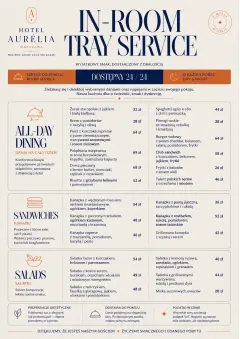 In-Room Tray Service menu template preview