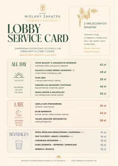 Lobby Service Card menu template preview