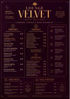 Lounge Velvet menu template preview