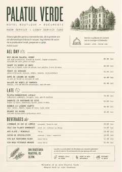 Lobby Service Card menu template preview