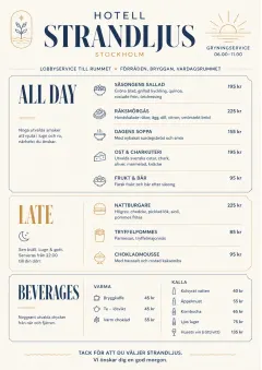 Lobby Service Card menu template preview