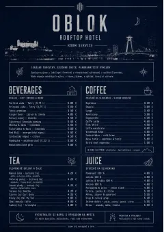 Rooftop Skyline menu template preview