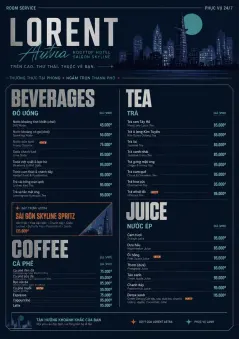 Rooftop Skyline menu template preview