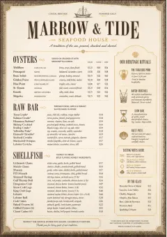 Heritage Tradition menu template preview