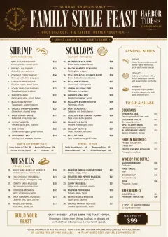 Family Style Feast menu template preview