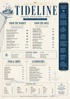 Coastal Regional menu template preview