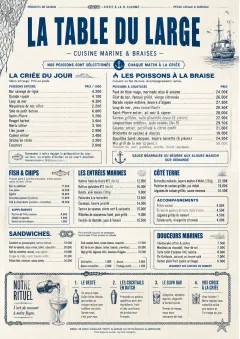 Coastal Regional menu template preview
