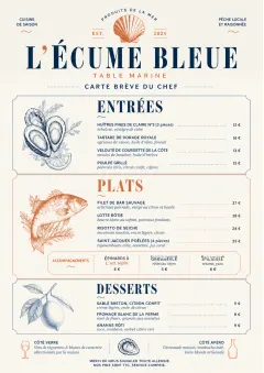 Chef Carte Brève menu template preview