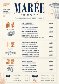 Chef Carte Brève menu template preview