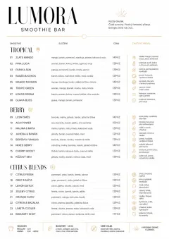 Modern Minimal Pour menu template preview
