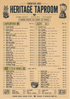 Heritage Taproom menu template preview