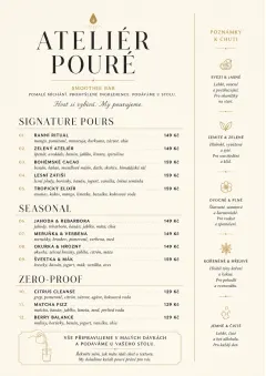 Boutique Pour Card menu template preview