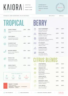 Modern Minimal Pour menu template preview