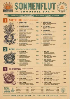 Heritage Taproom menu template preview