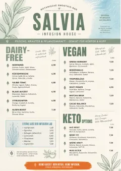 Botanical Infusion menu template preview