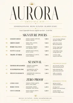 Boutique Pour Card menu template preview