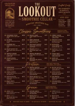 Editorial Cellar menu template preview