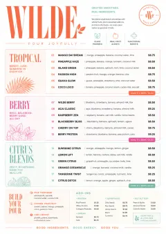 Modern Minimal Pour menu template preview