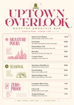 Boutique Pour Card menu template preview