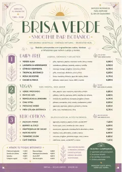 Botanical Infusion menu template preview
