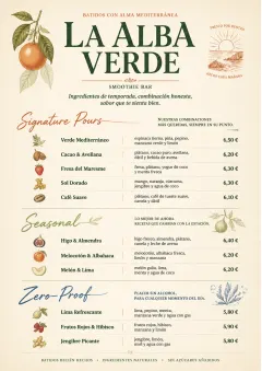 Boutique Pour Card menu template preview