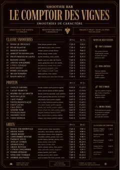 Editorial Cellar menu template preview