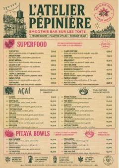 Heritage Taproom menu template preview