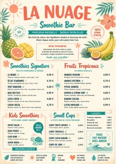 Tropical Refresh menu template preview