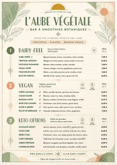 Botanical Infusion menu template preview