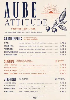 Boutique Pour Card menu template preview