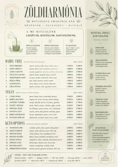 Botanical Infusion menu template preview