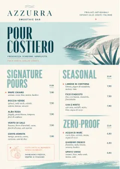 Boutique Pour Card menu template preview