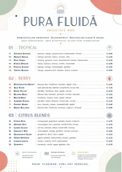 Modern Minimal Pour menu template preview