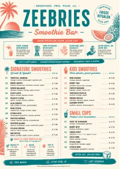 Tropical Refresh menu template preview