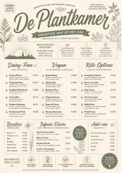 Botanical Infusion menu template preview