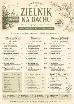 Botanical Infusion menu template preview